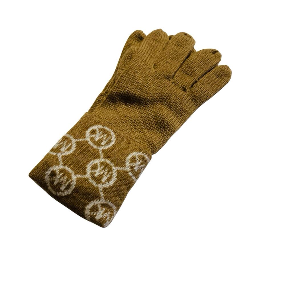 Michael Kors Tan Gloves with Logo Cuff - Picture 3 of 9